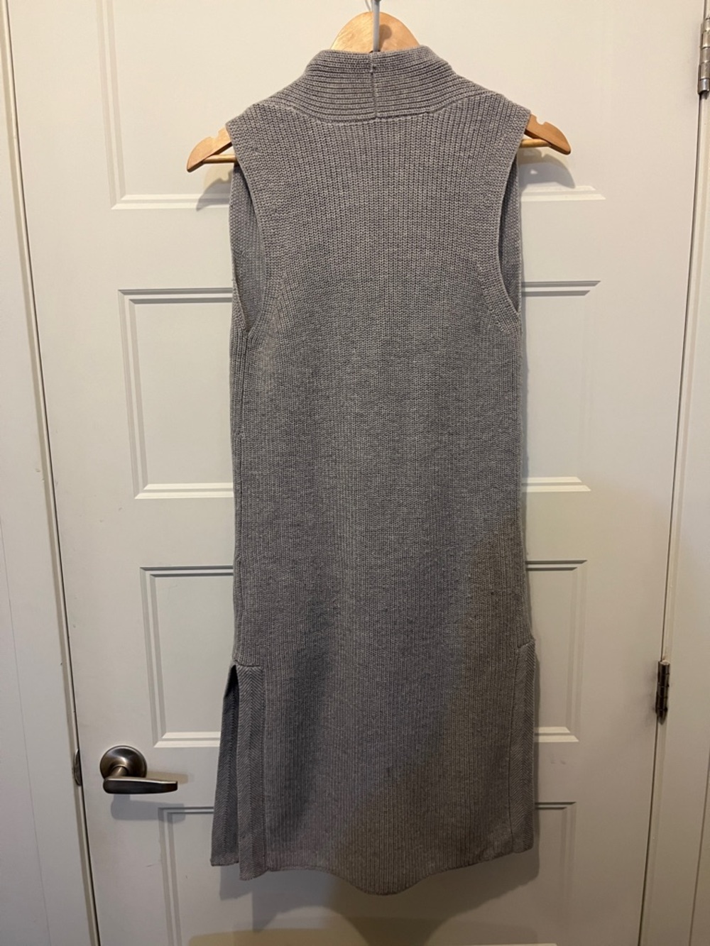 Wilfred Light Gray Long Knit Open-Front Cardigan - Picture 3 of 4